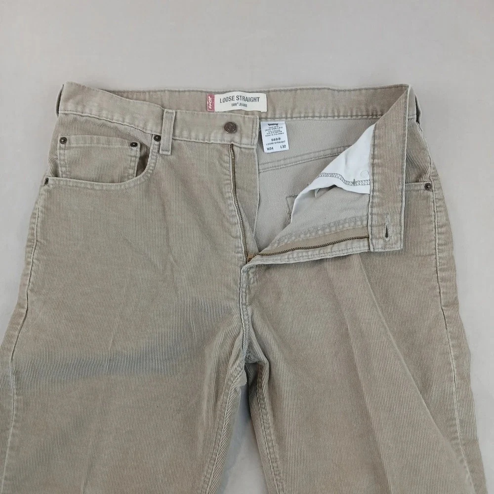VTG Levis‎ 569 34x29 2004 Corduroy Loose Straight FLAWS
